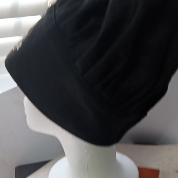 Black Chef Hat with White and Yellow Print - Picture 2 of 4